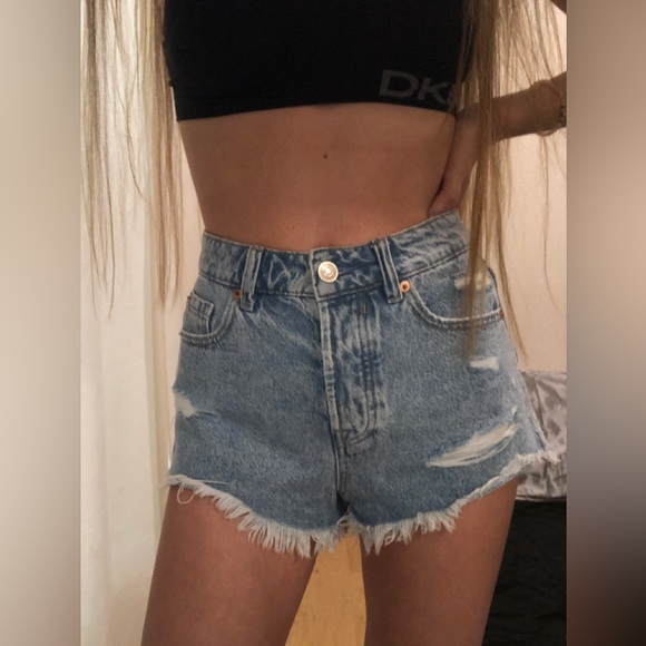 Stradivarius High Waisted Denim Shorts size 02 eu 34 - Picture 6 of 11